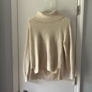 Old Navy Cream Cowl Neck Sweater with High-Low Hem